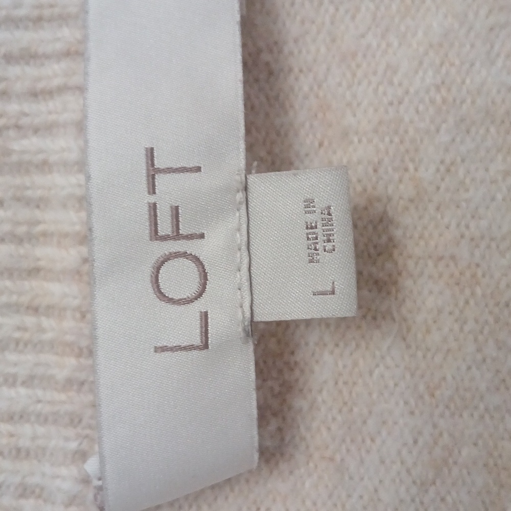 Loft Afgan hound beige camel sweater Sz L EUC - Picture 7 of 8